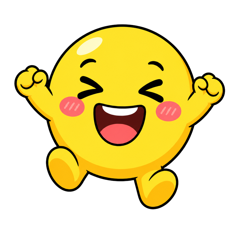 Laughing mascot for the Laugh Cirkle