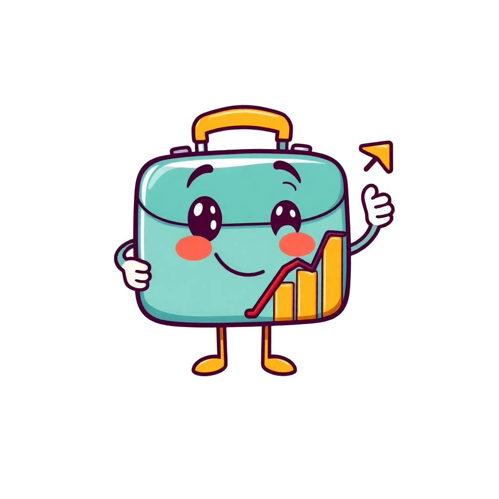 Briefcase and growth chart mascot for the Business Cirkle
