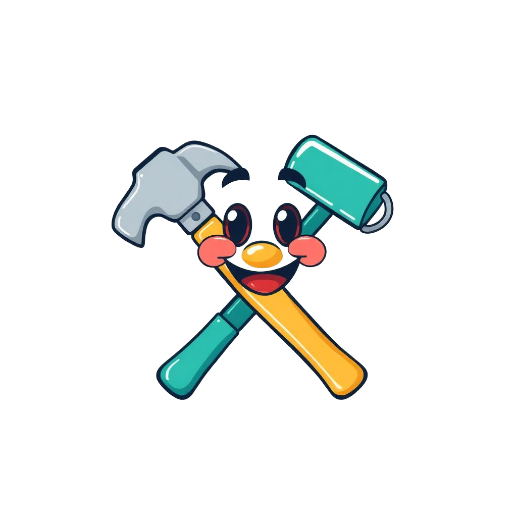 Hammer and paint roller mascot for the DIY Cirkle