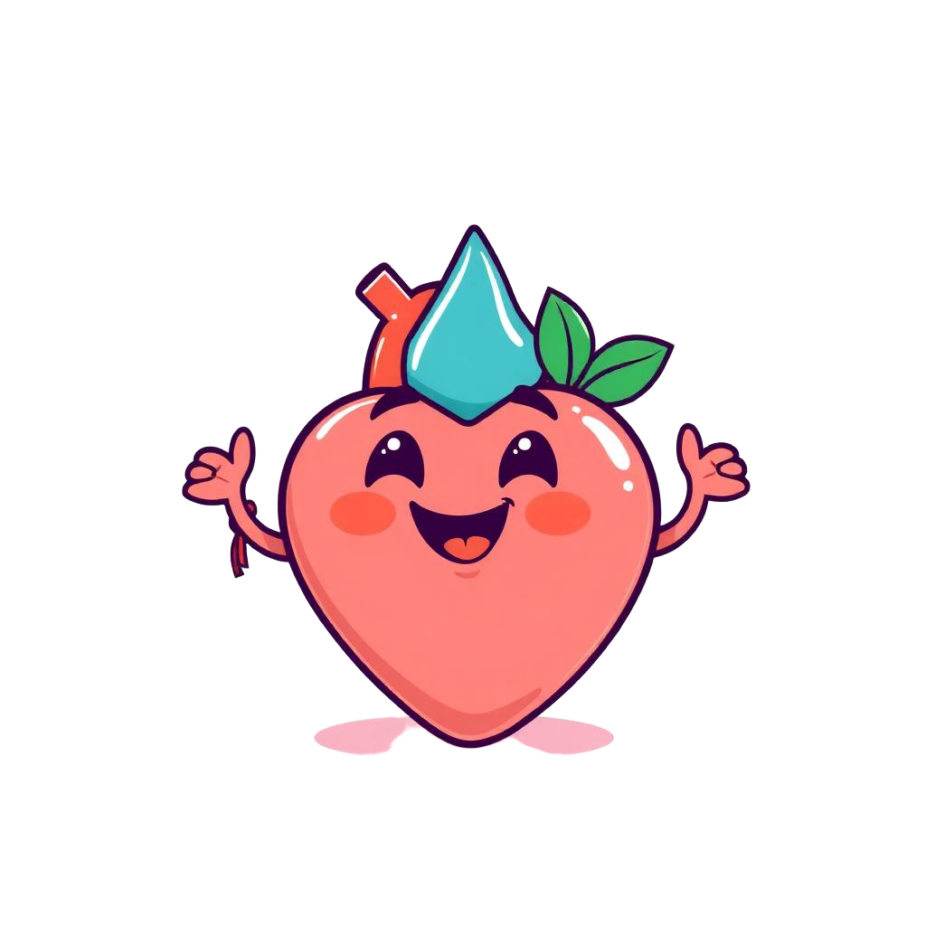 Heart and water-drop mascot for the Health Cirkle